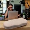 MyEyeglassCase Glasses Case Hard Shell for Small - Medium Frames - Eyeglass Clam Shell Hard Case for Men & Women - Travel Eyewear Holder with Cleaning Fabric Cloth - Protective Storage - AS196 Lt Grey view 2