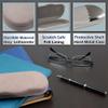 MyEyeglassCase Glasses Case Hard Shell for Small - Medium Frames - Eyeglass Clam Shell Hard Case for Men & Women - Travel Eyewear Holder with Cleaning Fabric Cloth - Protective Storage - AS196 Lt Grey view 3