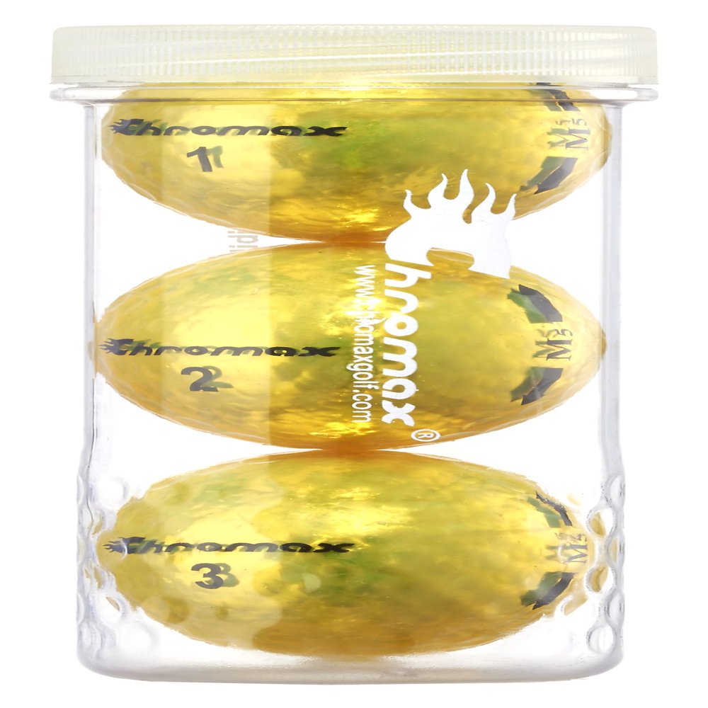 Chromax Metallic M5 Colored Golf Balls (3 Pack Tube), Yellow