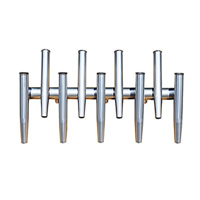 Dolphin Rocket Launcher Rod Holder for Boat T Tops, Holds 9 Fishing Poles, Rods Up to 1.7 inch Diameter, CNC Machined 6061 Anodized Aluminum, Fits Fishing Boat Towers with Round Tubing