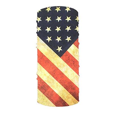 Disc Store Performance Dry Fit Facemask, Multifunctional Neck Gaiter Mask, Scarf, and Bandana - Protects Against the Sun, Wind and Outdoor Elements - Lightweight Microfiber Fabric - Old Glory