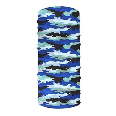 Disc Store Performance Dry Fit Facemask, Multifunctional Neck Gaiter Mask, Scarf, and Bandana - Protects Against the Sun, Wind and Outdoor Elements - Lightweight Microfiber Fabric - Blue Camo
