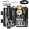 h21 Tactical 14-in-1 Survival Kit, Emergency Outdoor Multi Professional Tools for Wilderness Disaster, Camping, Hiking, Climbing gear, Para-cord Bracelet, Flashlight, Knife, Wiresaw, Pen, Compass view 1