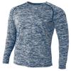 A4 Mens Long Sleeve Raglan Space Dye, Medium, Navy view 1