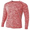 A4 Mens Long Sleeve Raglan Space Dye, XL, Scarlet view 1