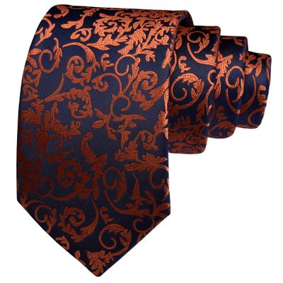 GUSLESON Fashion New 8cm Floral Silk Necktie Mens Wedding Tie (0694-08)