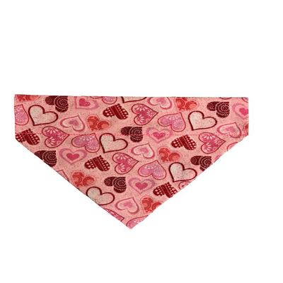 BPAWED PALS Glittery Hearts Valentine's Day Over-The-Collar Dog Scarf (Extra Small)