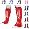 Kids Shin Instep Pads MMA Leg Foot Guards Muay Thai Kick Boxing Guard Protector (Red, XXXS (3 to 8 Years)) view 1