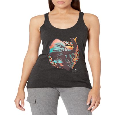 Marvel Junior's Universe The Mask Tri-Blend Racerback Layering Tank, Black Heather, Small