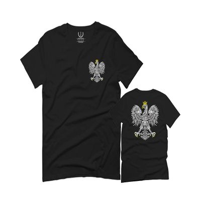 0083. Poland Pride Vintage Style Retro Polish Eagle Flag Polska Soccer for Men T Shirt (Black 2X-Large)