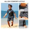 Kanu Surf Toddler Boys Haywire UPF 50+ Sun Protective Rashguard Swim Shirt, Victor Charcoal, 4T view 3