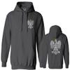 0083. Poland Pride Vintage Style Retro Polish Eagle Flag Polska Soccer Sweatshirt Pullover Hoodie (Characoal, Medium) Charcoal view 1