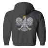 0083. Poland Pride Vintage Style Retro Polish Eagle Flag Polska Soccer Sweatshirt Pullover Hoodie (Characoal, Medium) Charcoal view 3