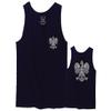 0083. Poland Pride Vintage Style Retro Polish Eagle Flag Polska Soccer Men's Tank Top (Navy Blue, 2X-Large) view 1