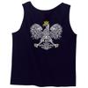 0083. Poland Pride Vintage Style Retro Polish Eagle Flag Polska Soccer Men's Tank Top (Navy Blue, 2X-Large) view 3