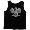 0083. Poland Pride Vintage Style Retro Polish Eagle Flag Polska Soccer Men's Tank Top (Black, Medium) view 3