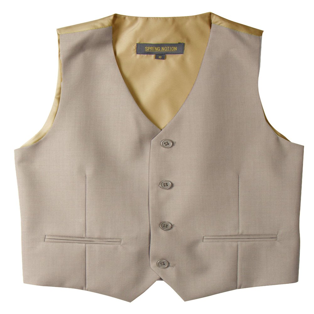 Spring Notion Big Boys' Four Buttons Suit Vest Waistcoat 20 Tan-B
