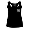 0083. Poland Pride Vintage Style Retro Polish Eagle Flag Polska Soccer Women's Tank Top Racerback (Black, Small) view 1