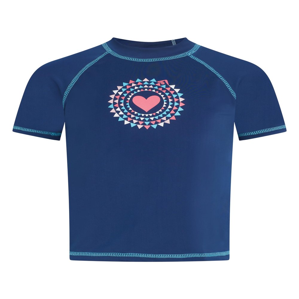 Kanu Surf Big Girls Jade UPF 50+ Sun Protective Rashguard Swim Shirt, Jade Navy, Medium (10)