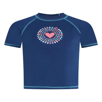 Kanu Surf Toddler Girls Jade UPF 50+ Sun Protective Rashguard Swim Shirt, Jade Navy, 4T