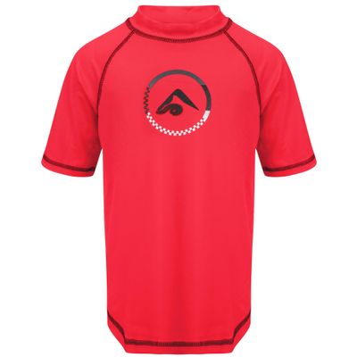 Kanu Surf Big Boys Haywire UPF 50+ Sun Protective Rashguard Swim Shirt, Haywire Red, Small (8)