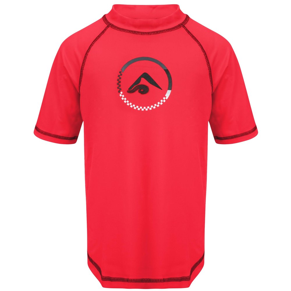 Kanu Surf Big Boys Haywire UPF 50+ Sun Protective Rashguard Swim Shirt, Haywire Red, Small (8)
