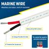GS Power 50 Ft Duplex Marine Wire, 12 Gauge Wire, Oxygen-Free Tinned Copper 12 AWG Electrical Boat Wiring, Sheathed Copper Marine Grade Electrical Cable for Boat Automotive RV Camper Trailer view 2