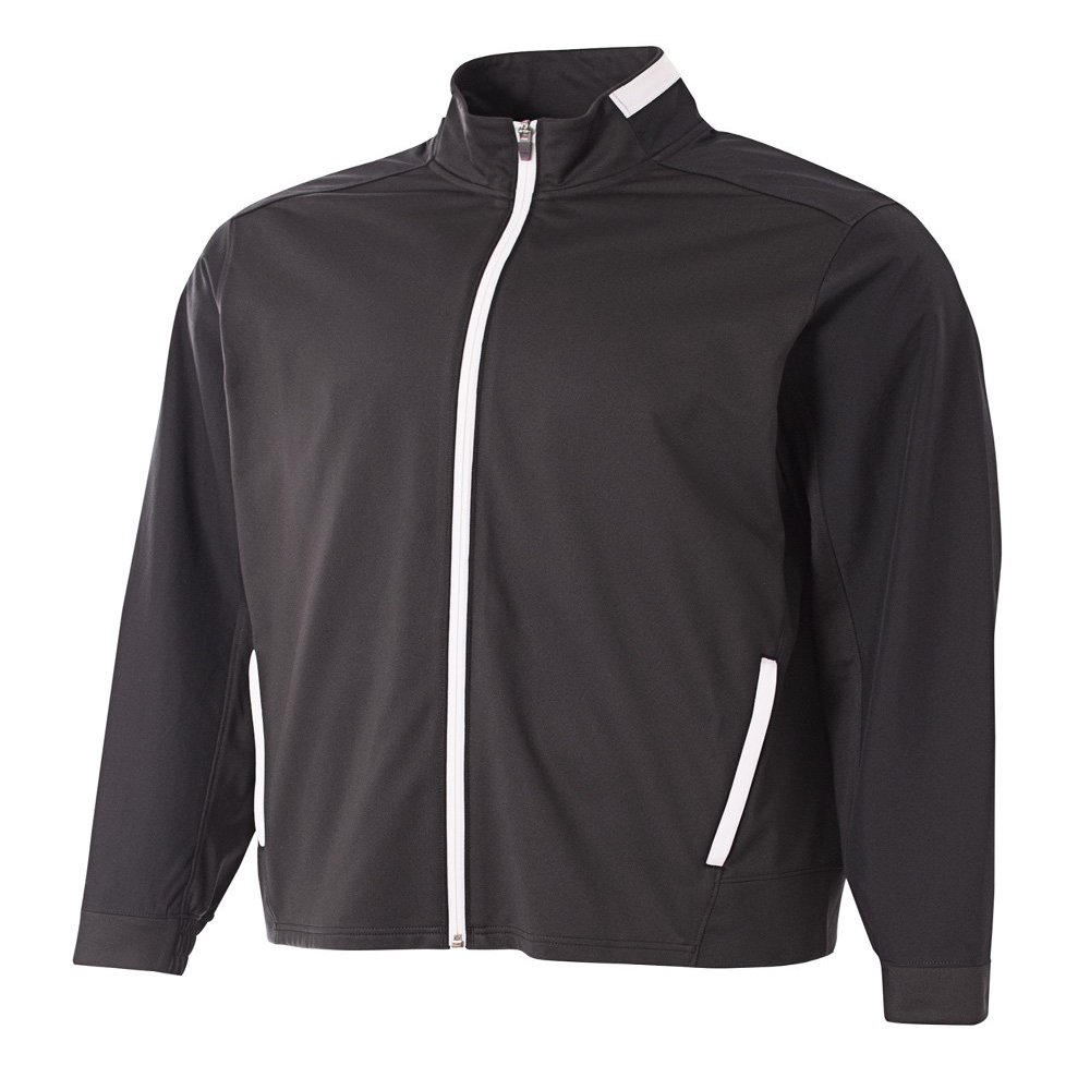 A4 Mens League Full Zip Jacket, 3XL, Black/White