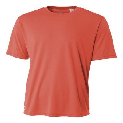 A4 Men's Cooling Performance Crew Short Sleeve T-Shirt, Coral, 4X-Large