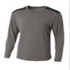 A4 Mens Tourney Heather Long Sleeve Color Block Shirt 3XL, Heather/Black view 1
