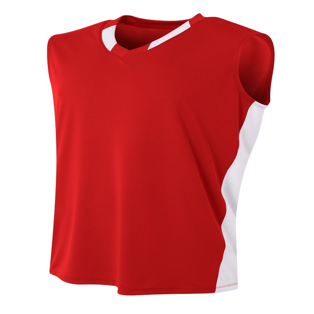 A4 Mens Backcourt Jersey, 3XL, Scarlet/White