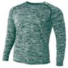 A4 Mens Long Sleeve Raglan Space Dye, Small, Forest view 1