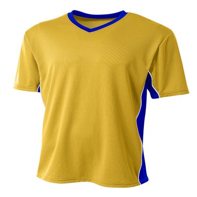 A4 Mens Liga Soccer Jersey, 3XL, Gold/Royal