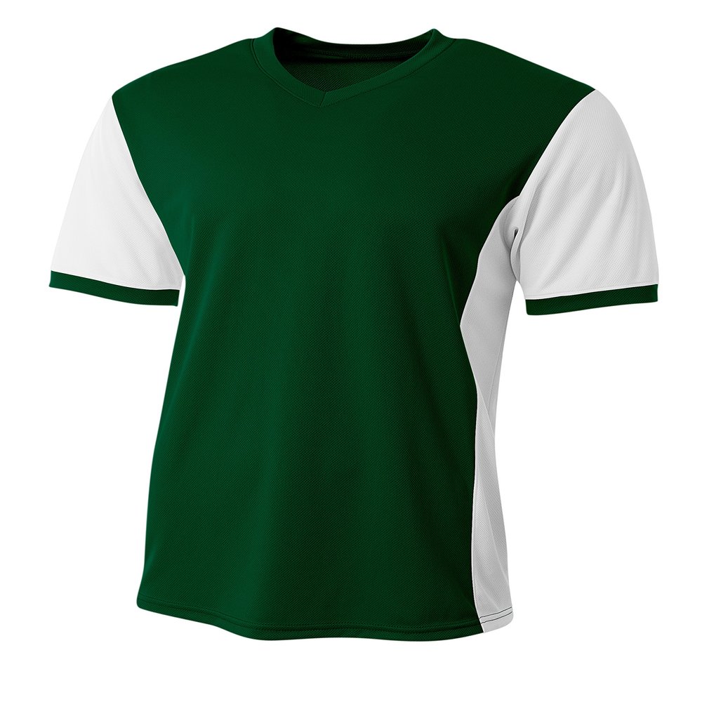 A4 Mens Premier Soccer Jersey, Large, Forest/White