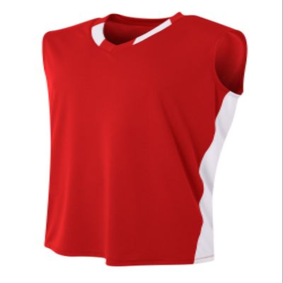 A4 Mens Backcourt Jersey, Small, Scarlet/White