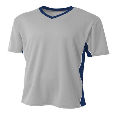 A4 Mens Liga Soccer Jersey, 3XL, Silver/Navy