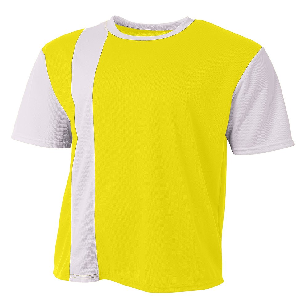 A4 Mens Legend Soccer Jersey, XL, Safety Yellow White