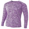 A4 Mens Long Sleeve Raglan Space Dye, 2XL, Purple view 1