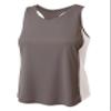 A4 Womens Pacer Singlet with Racerback, Large, Graphite/White view 1