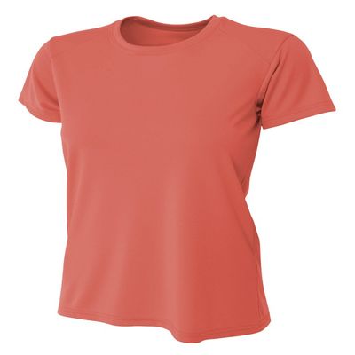 A4 Womens Cooling Performance Crew, Medium, Coral