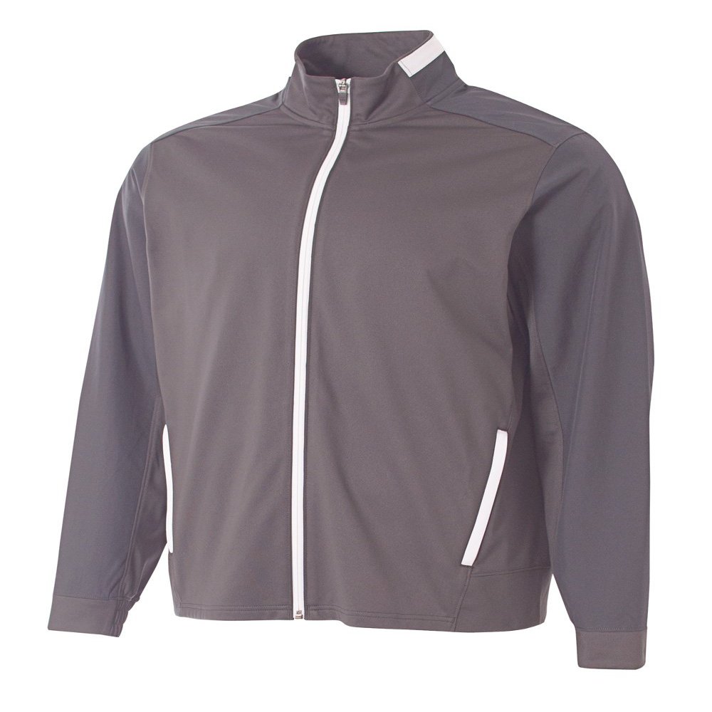 A4 Mens League Full Zip Jacket, XS, Graphite/White
