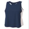 A4 Womens Pacer Singlet with Racerback, Small, Navy/White view 1