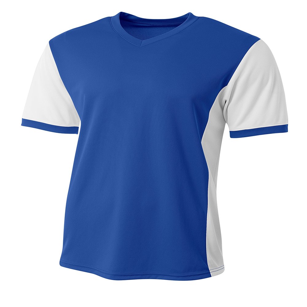 A4 Mens Premier Soccer Jersey, Large, Royal/White