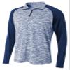 A4 Mens 1/4 Zip Space Dye with Contrast, XL, Navy view 1
