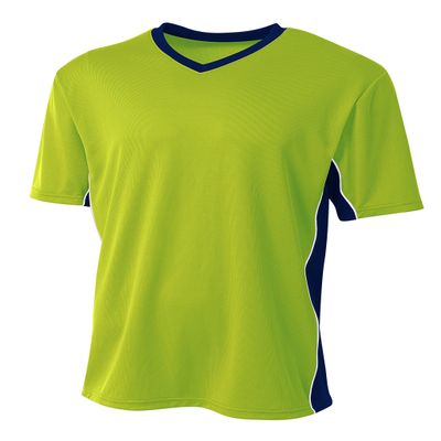 A4 Mens Liga Soccer Jersey, 2XL, Lime/Navy