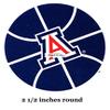 2 Inch Wildcat Basketball University of Arizona UA Wildcats AZ Removable Wall Decal Sticker Art NCAA Home Room Decor 2 1/2 by 2 1/2 Inches view 2