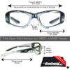 Bikershades Chrome Frame Anti Glare Mirrored Motorcycle Sunglasses with Rhinestones Foam Padded for Women (Blue Clear + Blue Yellow) view 2