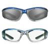 Bikershades Chrome Frame Anti Glare Mirrored Motorcycle Sunglasses with Rhinestones Foam Padded for Women (Blue Smoke + Blue Clear) view 1