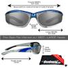 Bikershades Chrome Frame Anti Glare Mirrored Motorcycle Sunglasses with Rhinestones Foam Padded for Women (Blue Smoke + Blue Clear) view 2