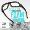 Bikershades Chrome Frame Anti Glare Mirrored Motorcycle Sunglasses with Rhinestones Foam Padded for Women (Blue Smoke + Blue Clear) view 4
